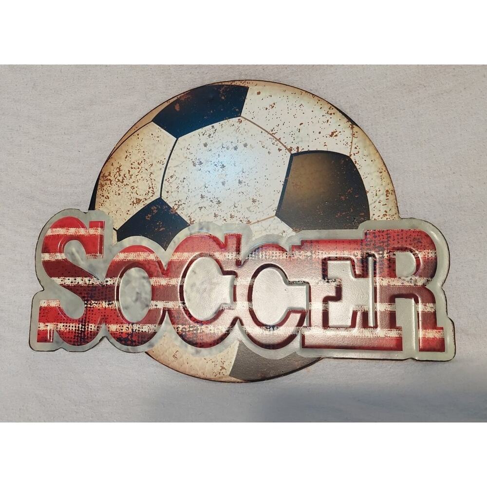 Soccer Ball Metal Hanging Wall Sign Decor Room Office Sports Theme Hobby Lobby